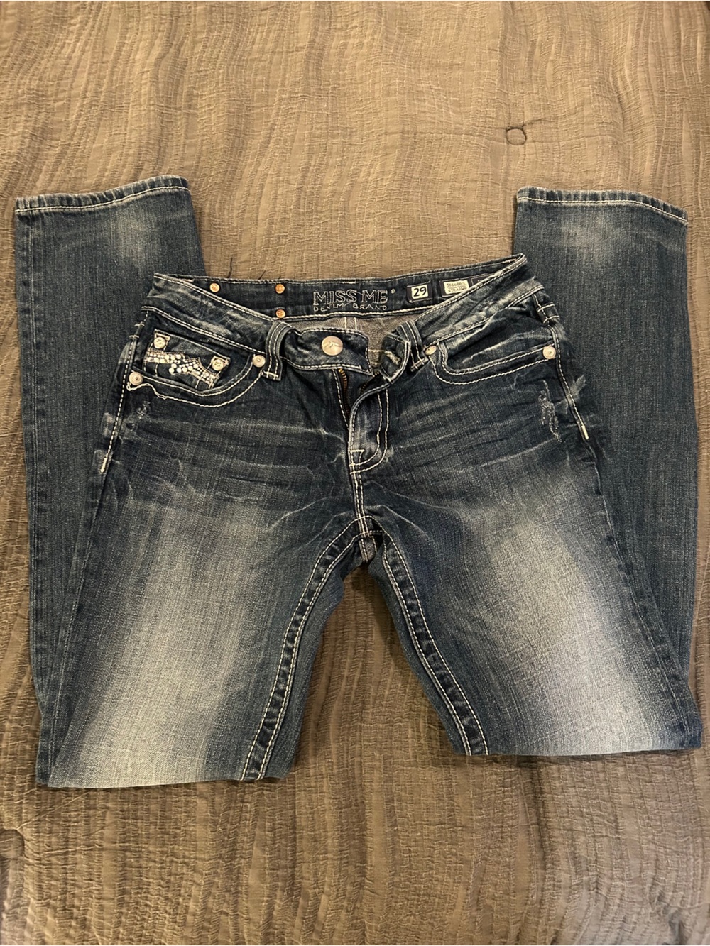 Miss Me Boot Cut Jeans in Faded Indigo Wash